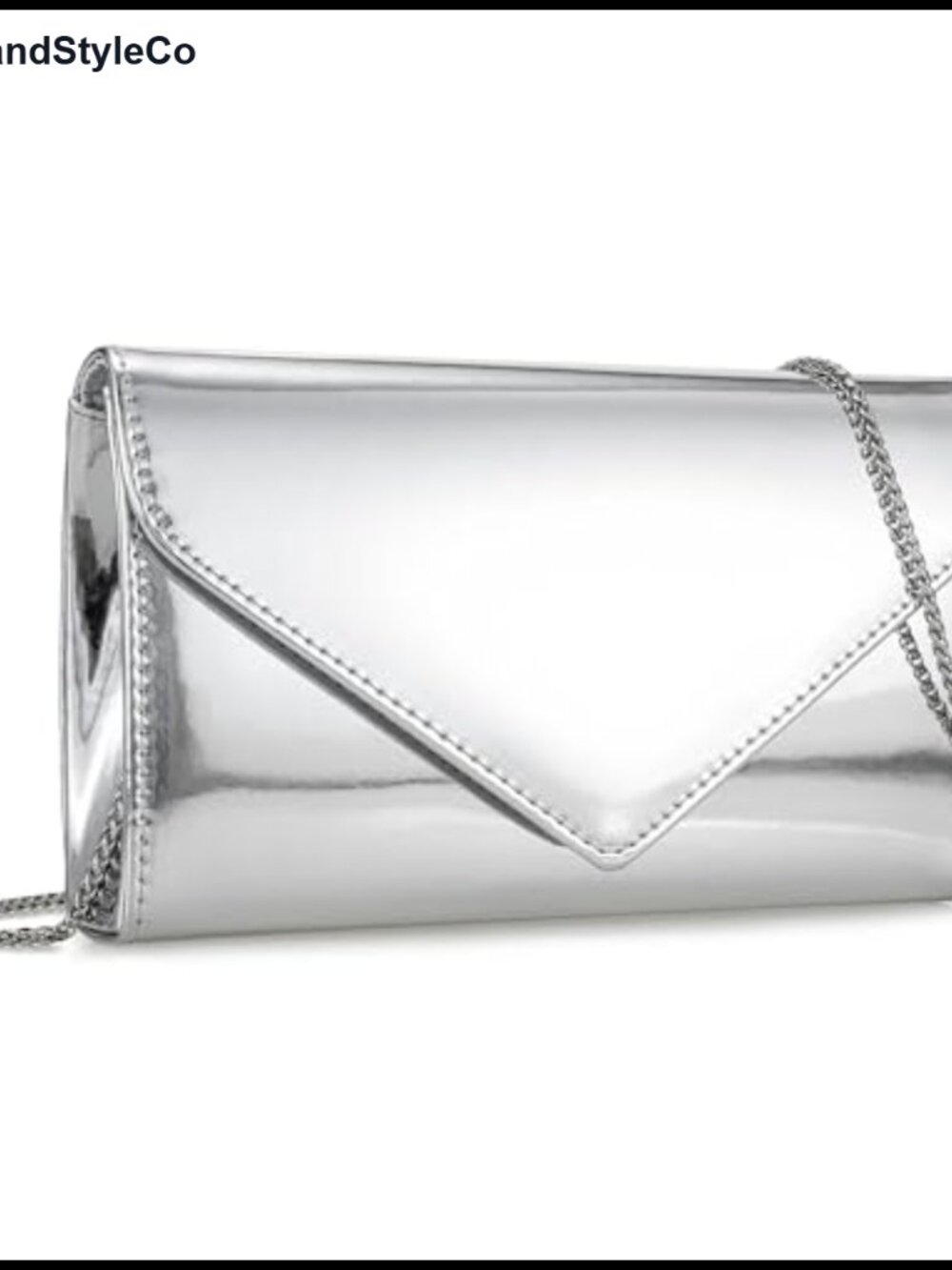 Mirrored Metallic Faux Leather Evening Bag Clutch Purse for Prom Cocktail
